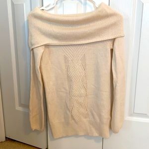 WhiteHouse Black Market Off-Shoulder Cream Sweater